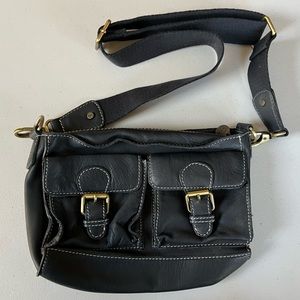Boden black leather shoulder bag